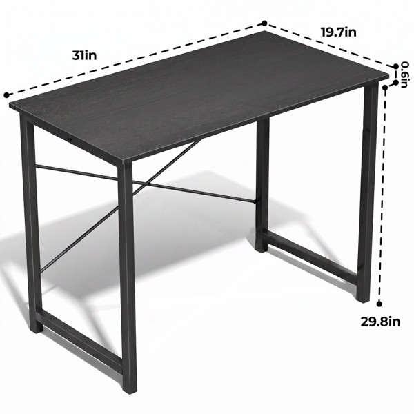 Modern Simple Black Office Desk For Home Bedroom Apartment Workstation
