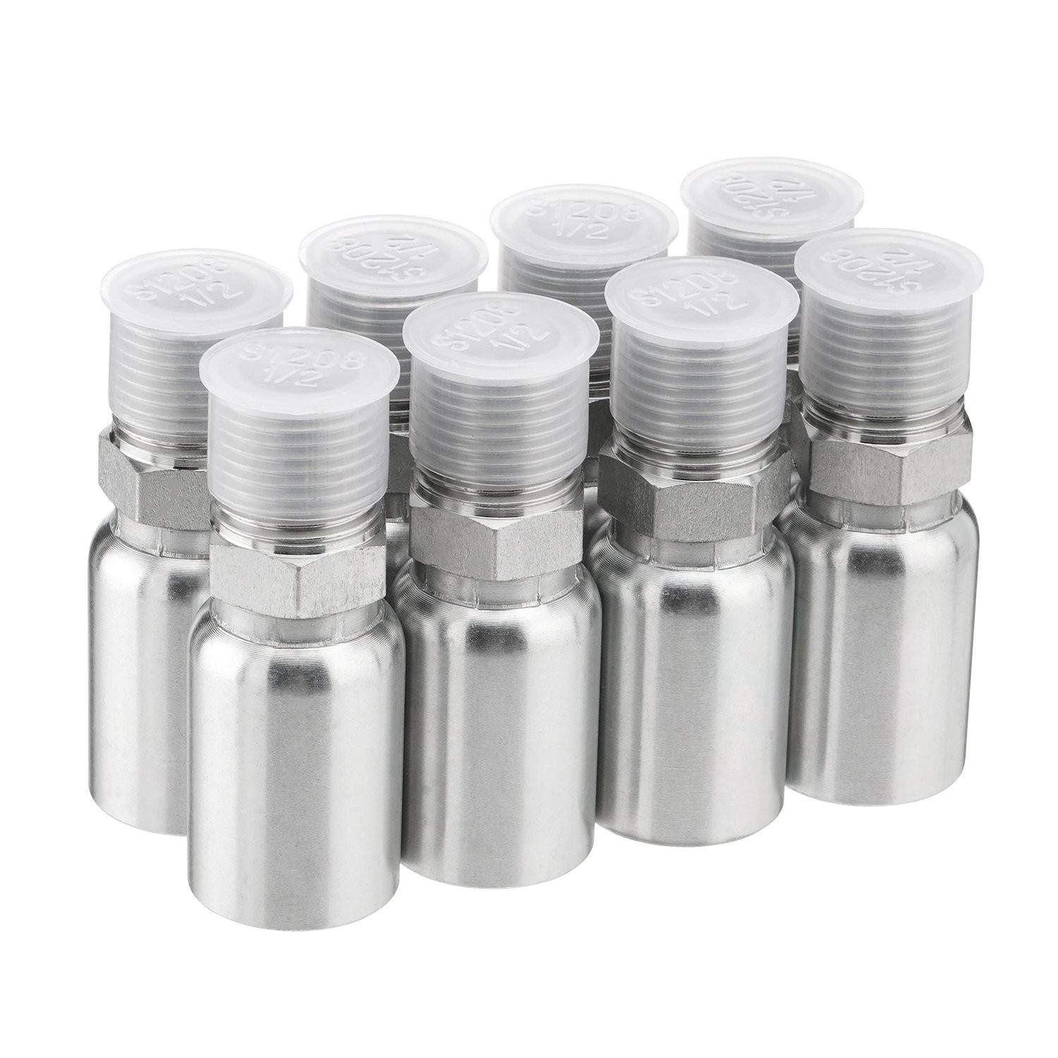12-Pack 1/2″ Hose x 1/2″ NPTF Male Pipe Thread Hydraulic Hose End Crimp Fittings
