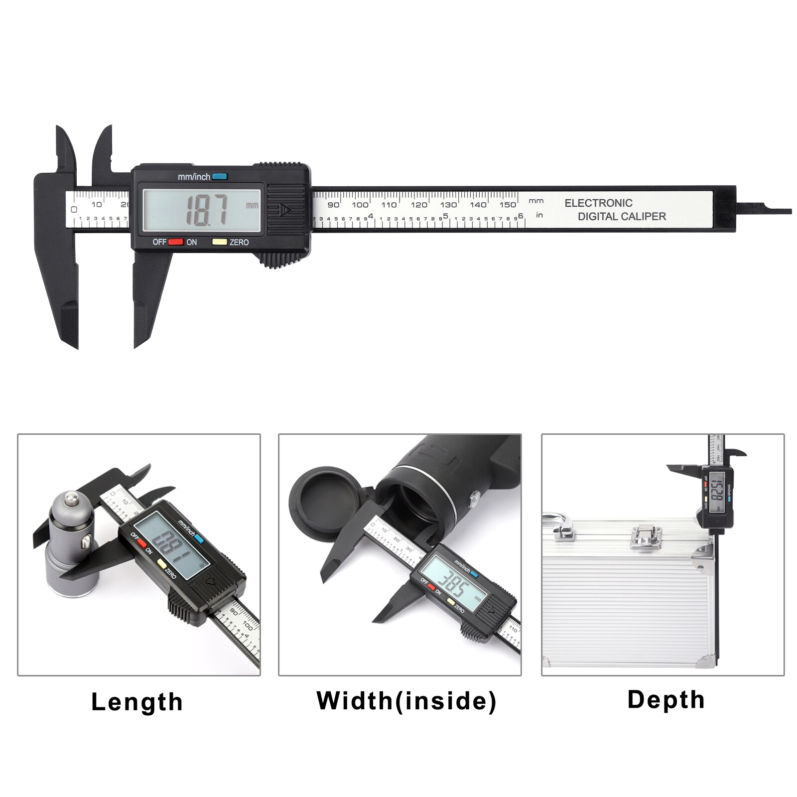 LCD Digital Caliper Vernier Micrometer Electronic Ruler Gauge Meter Measuring US