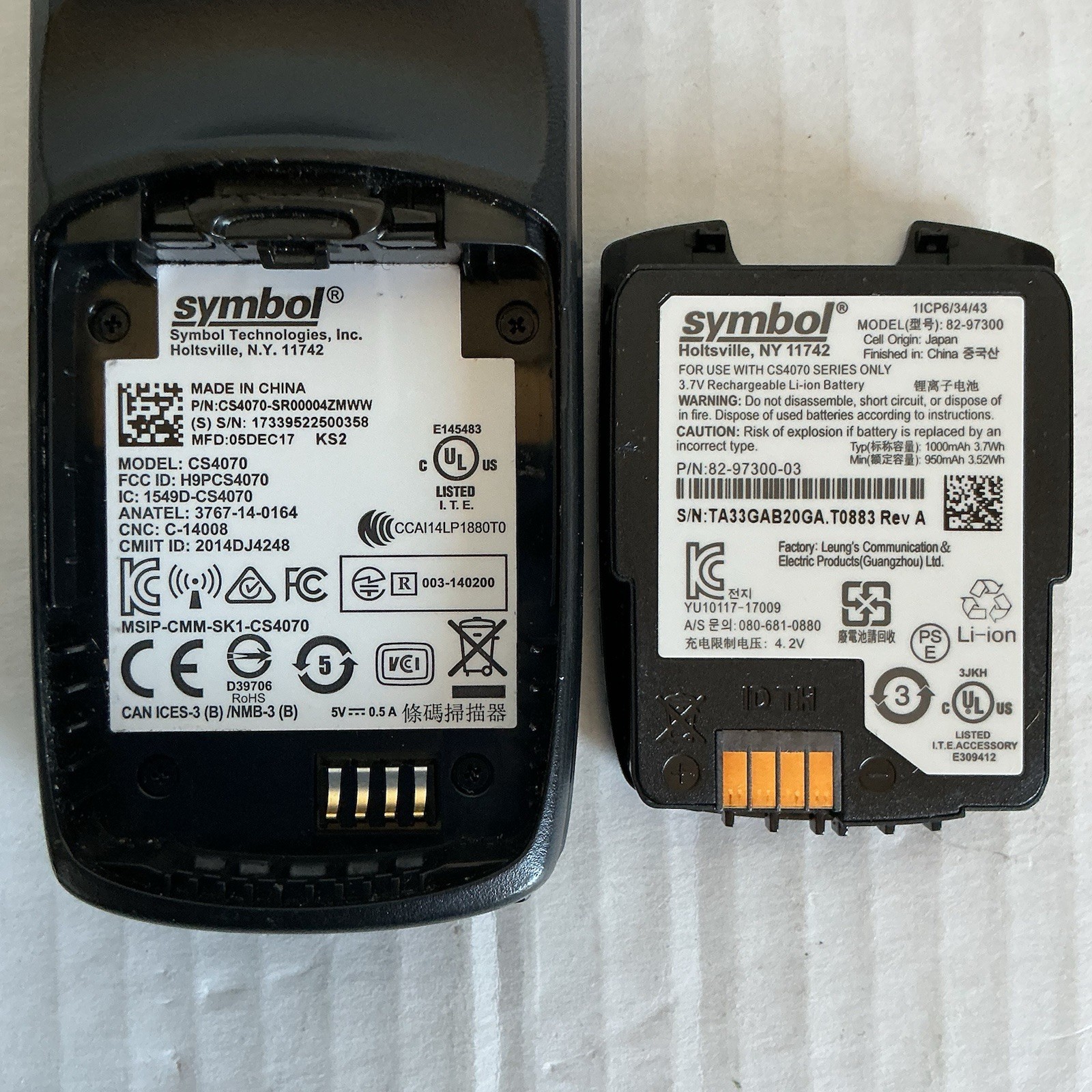 Symbol Wireless Barcode Scanner CS4070 Bluetooth Handheld Battery Charger TESTED