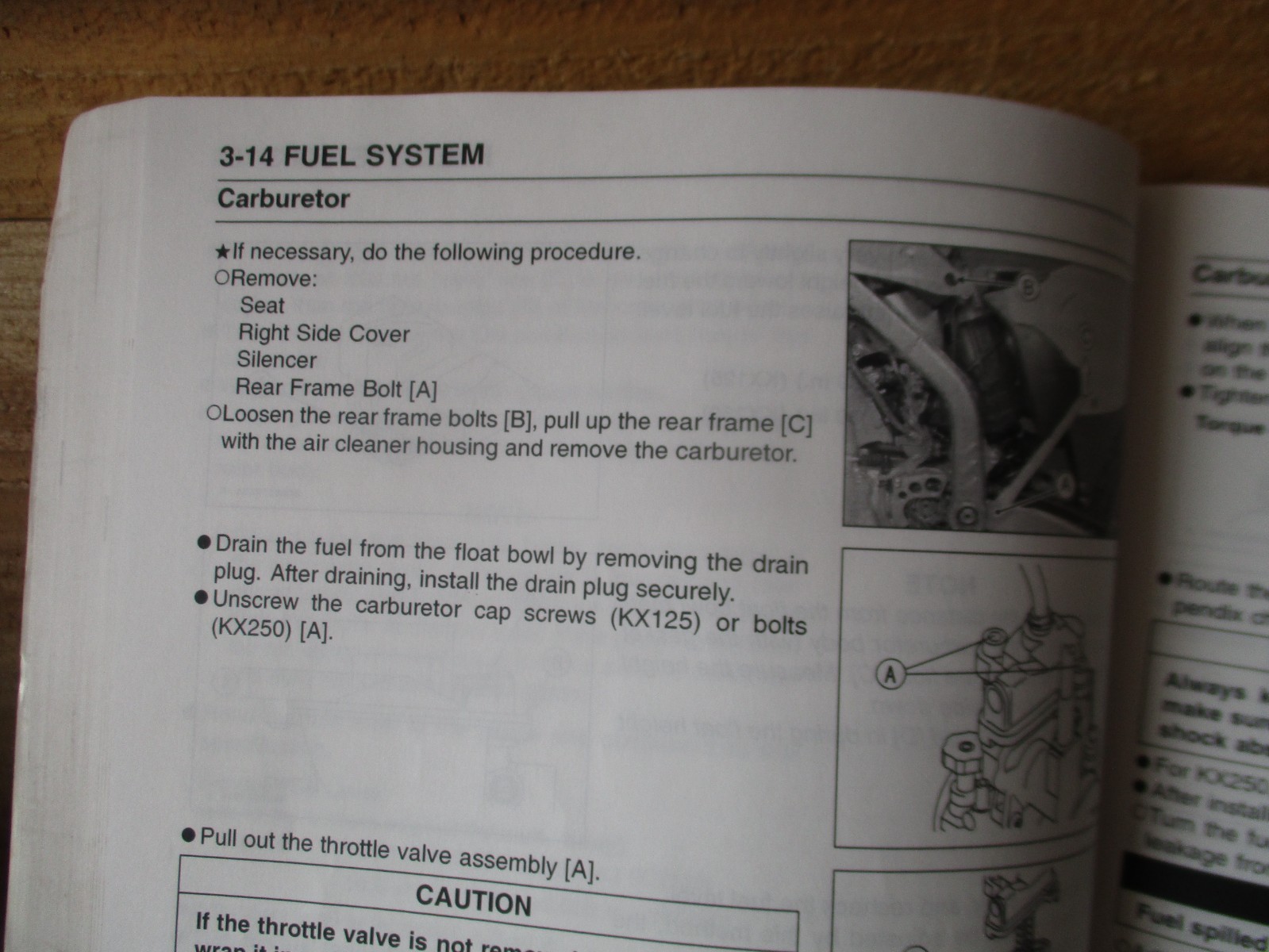 Kawasaki KX125 KX250 Motorcycle Service Manual 99924-1298-04