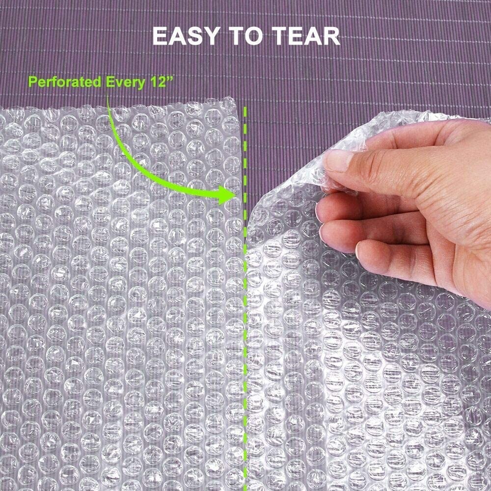 4 Pack Bubble Cushioning Wrap Rolls, Air Bubble, 12 Inch x 80 Feet Total