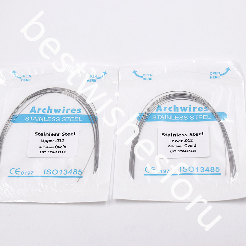 100x 10 Bag Dental Ovoid Stainless Steel Round Arch Wire 012-020 Upper Lower Opt