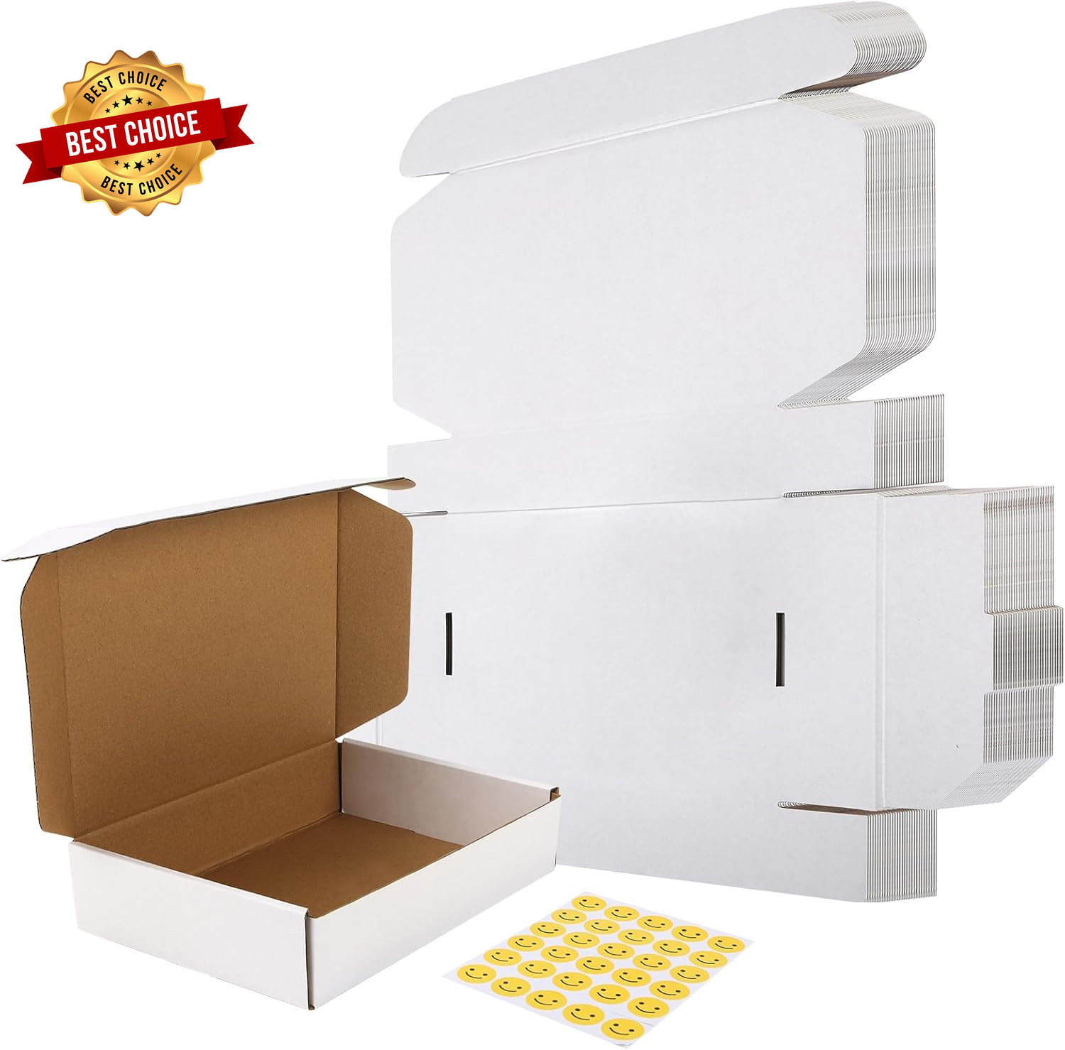 9X6X2 Shipping Boxes Set of 50, White Small Corrugated Cardboard Box, Mailer Box