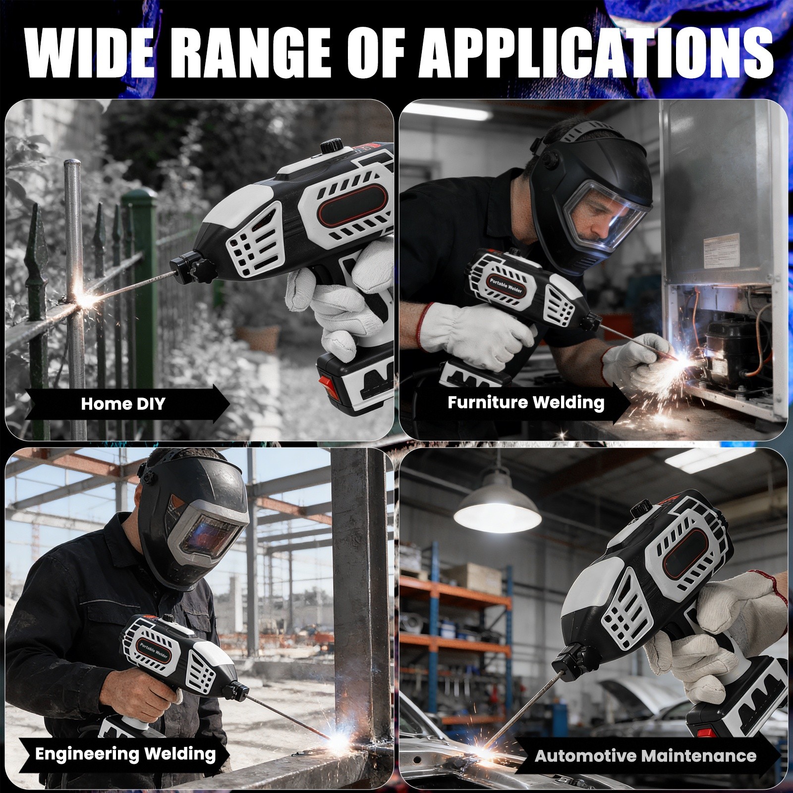 Handheld Welding Machine 110V 20-150Amp Portable ARC Welder Gun w/ 20x Rods Grey
