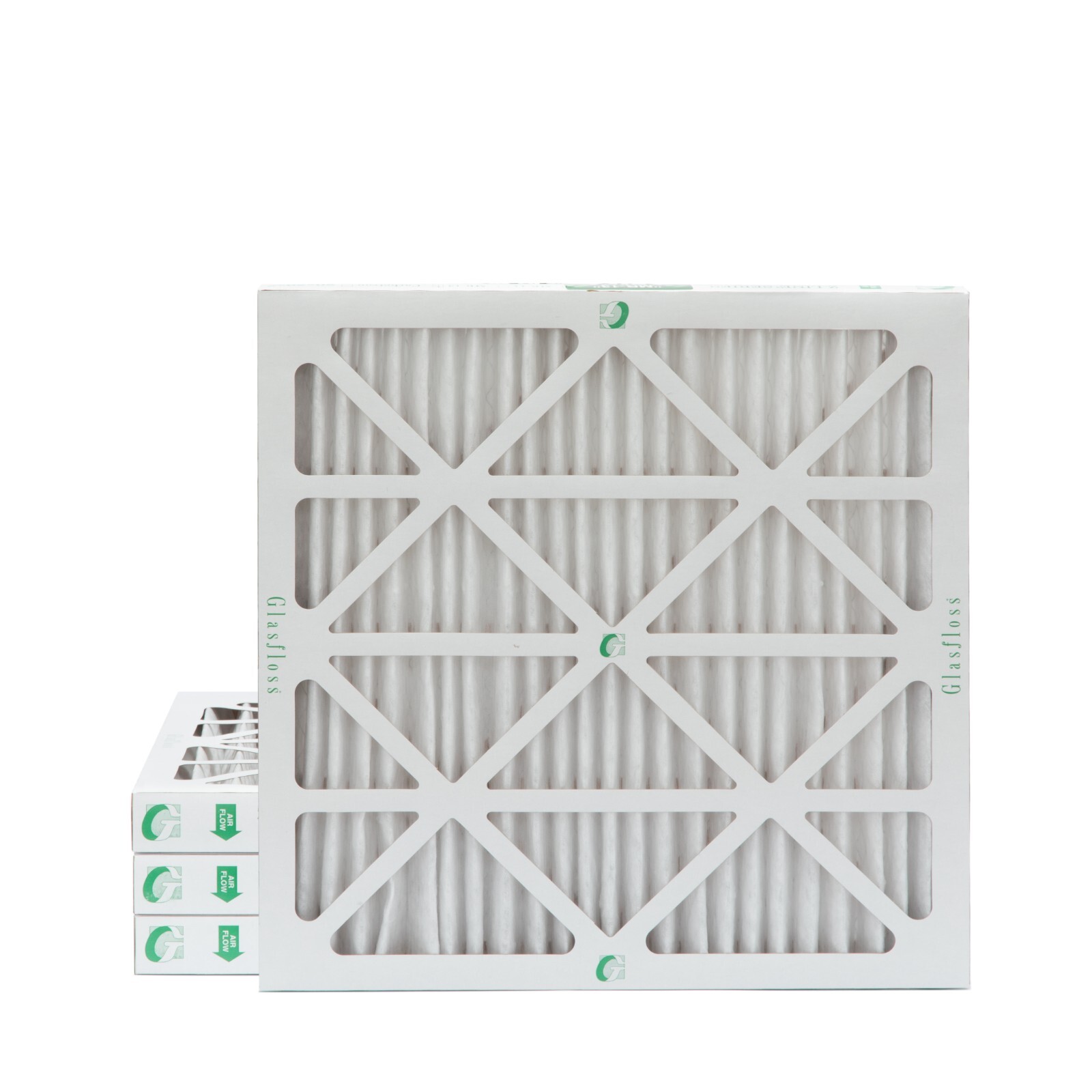 20x20x2 MERV 13 Pleated Air Filters by Glasfloss. 4 Pack. Made in USA.