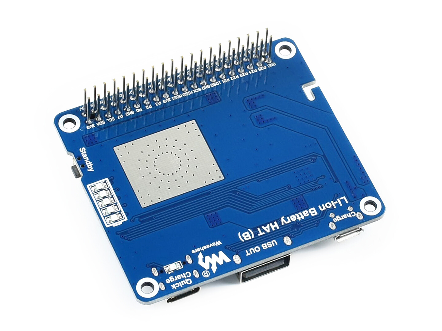 Waveshare Li-polymer Battery HAT for Raspberry Pi SW6106 Power Bank Solution 5V