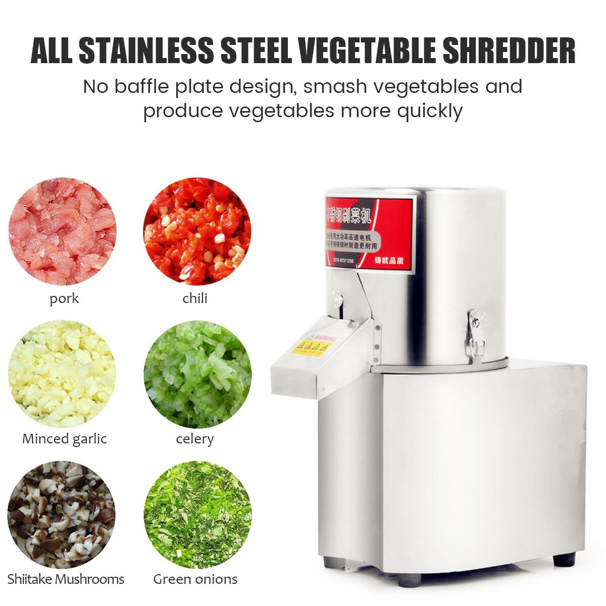 Commercial 110V 600W Food Processor Electric Vegetable Chopper Grinder Machine
