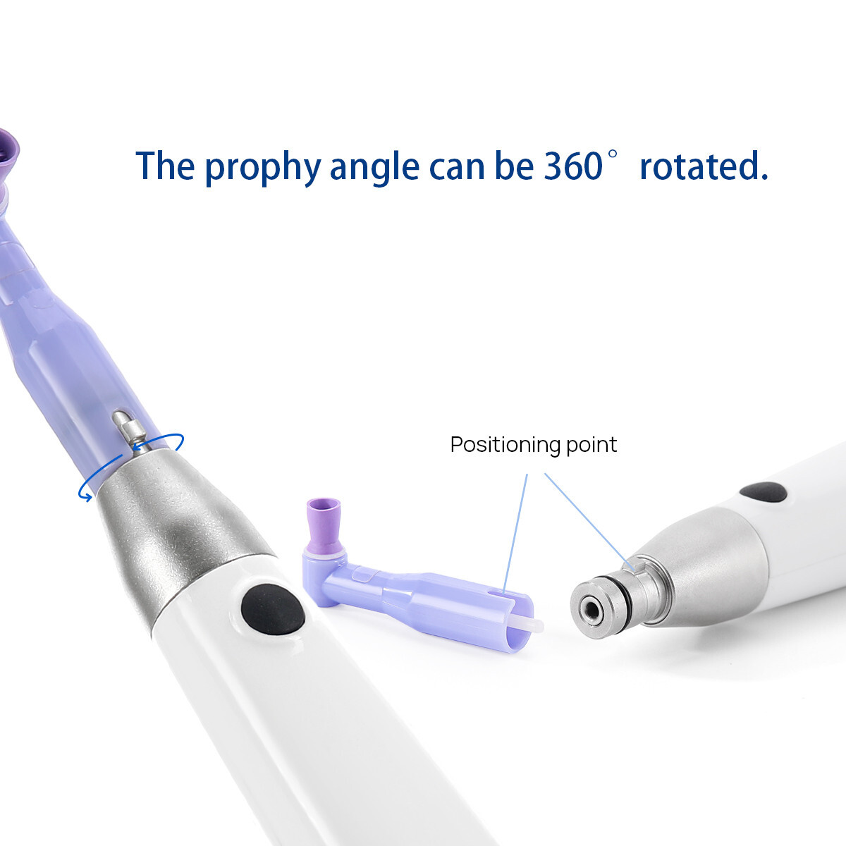 Dental Wireless Electric Hygiene Prophy Handpiece +2Pcs Universal Prophy Angles
