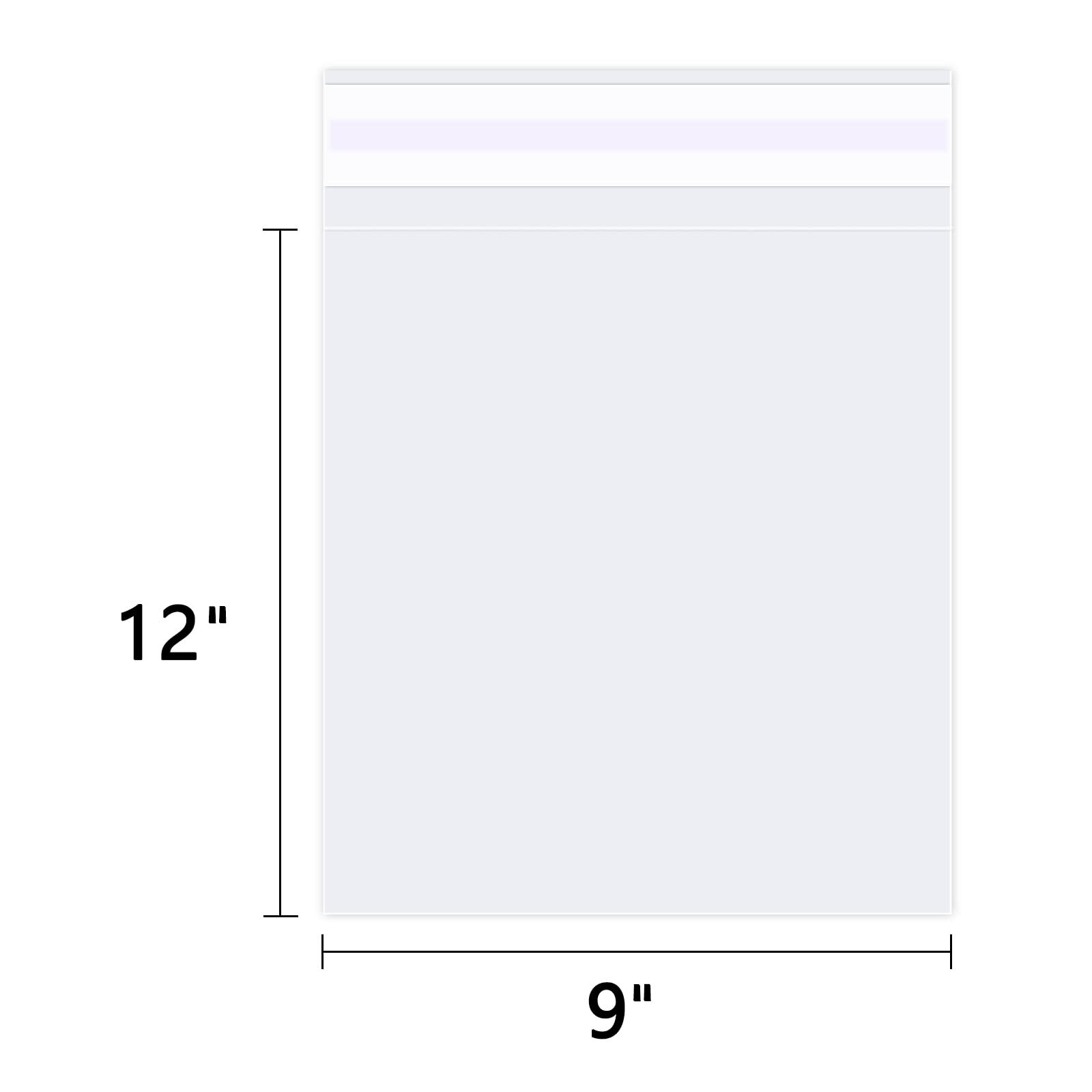 9″ x 12″ 500 Count Clear Cellophane Bag Self Sealing Cello Documents Clothing