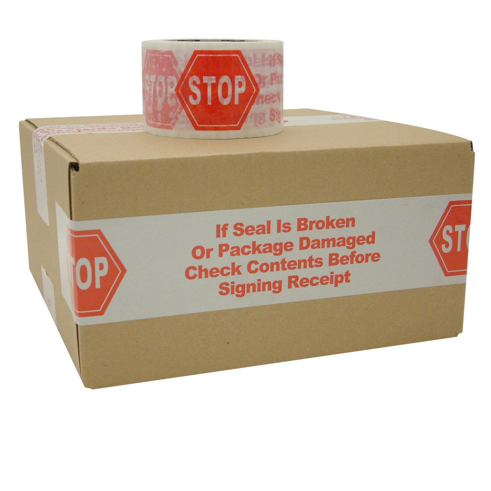Shurtape Packing Tape [Printed Message] (HP-240): 3 in. x 110 yds. (White/Red ST