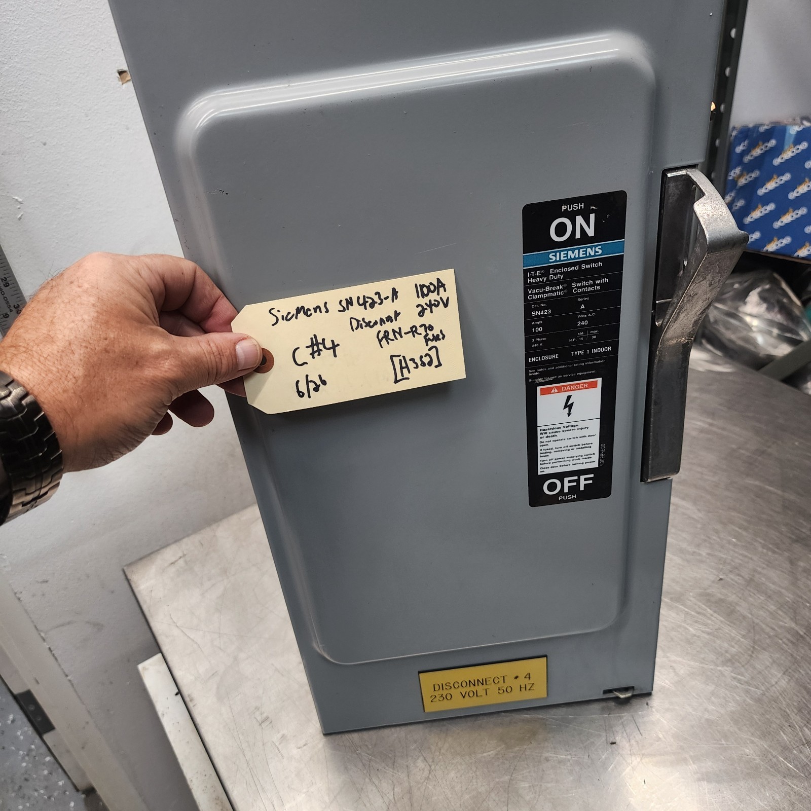 Siemens SN423 100A 240V Fusible Safety Switch Disconnect [H3S2] C#4
