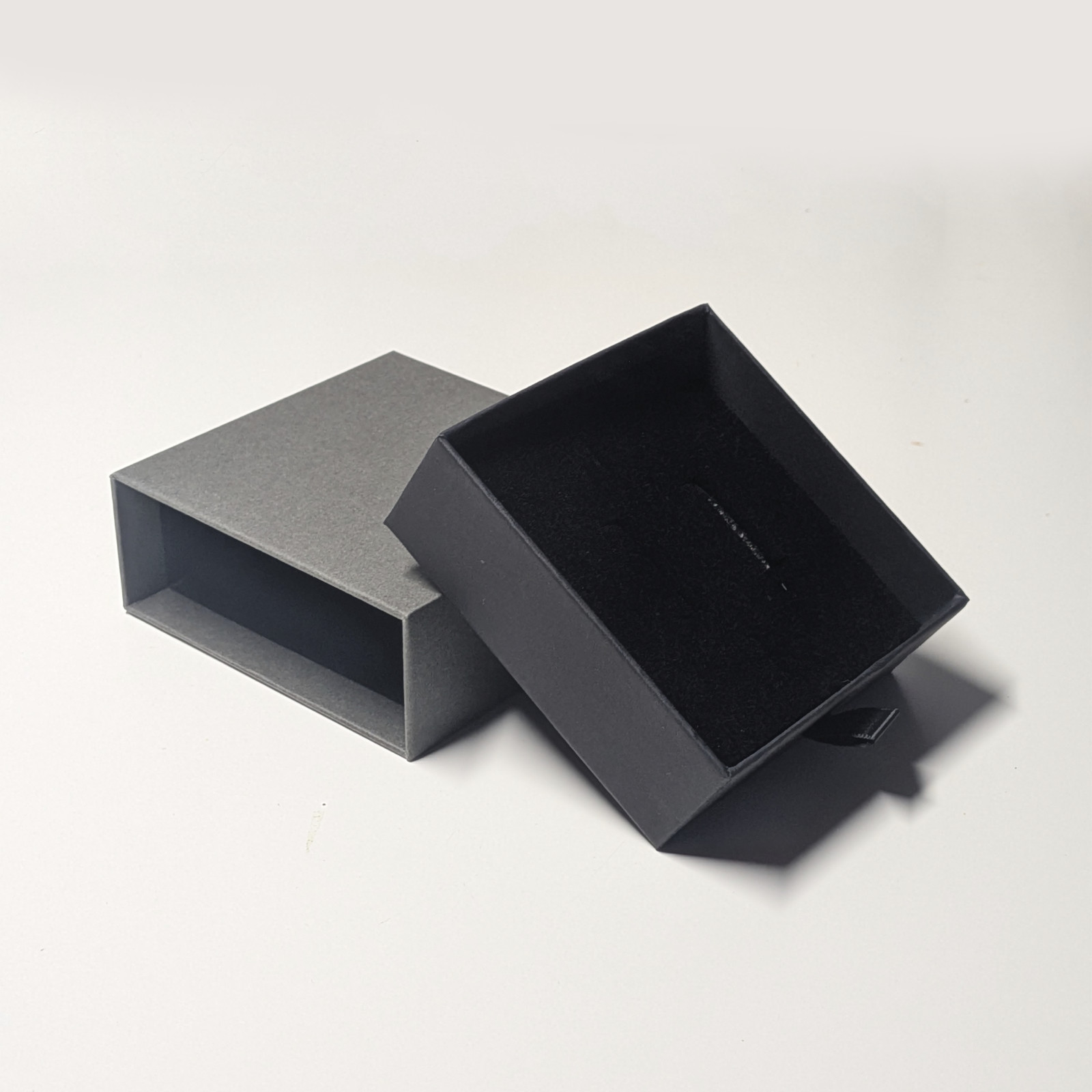 Sliding Drawer Gift Box Ribbon Pull Dark Grey Packaging 190 boxes