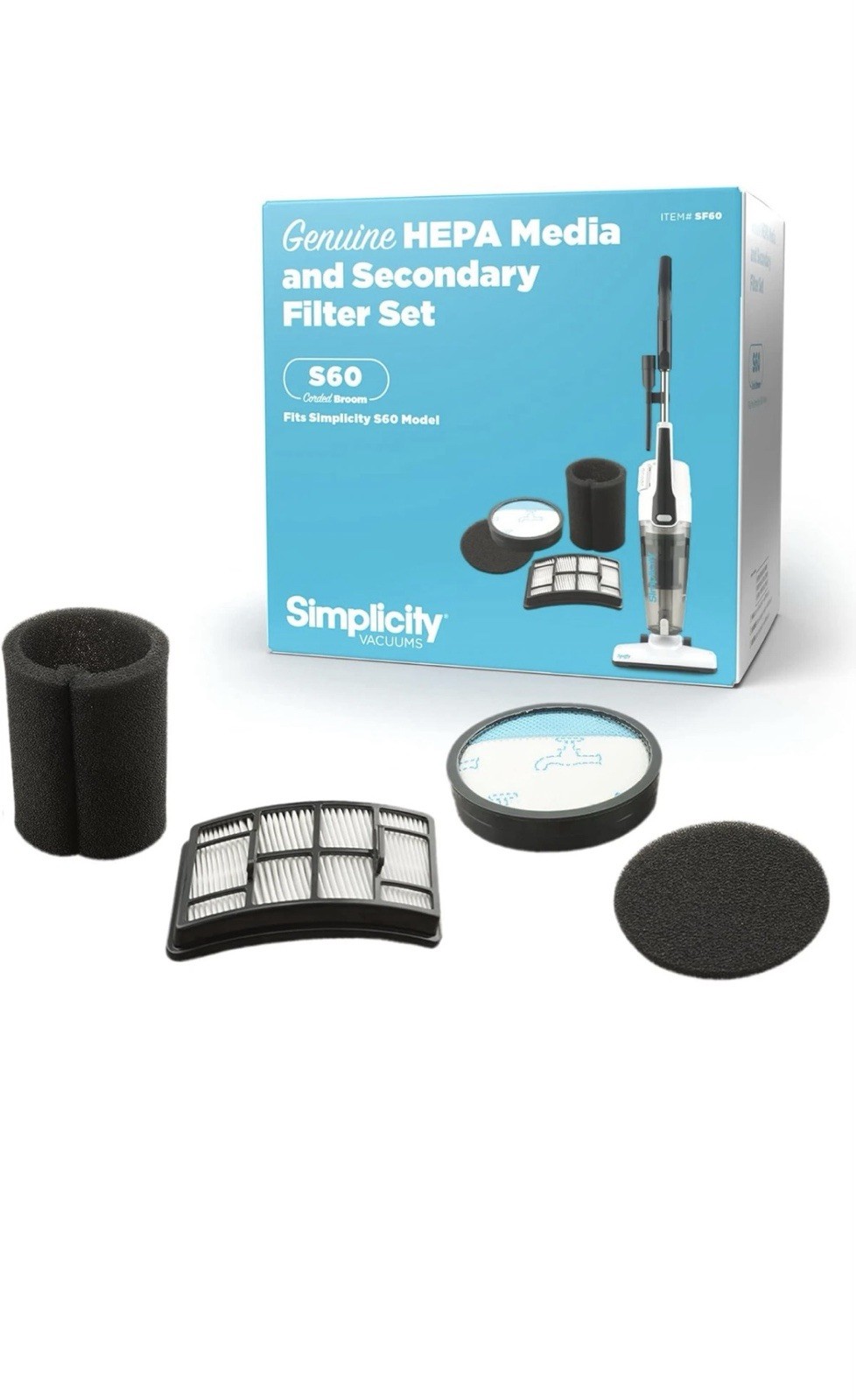 Simplicity Vacuums SF60 Certified Hepa Filter Set for Spiffy Bagless Stick…