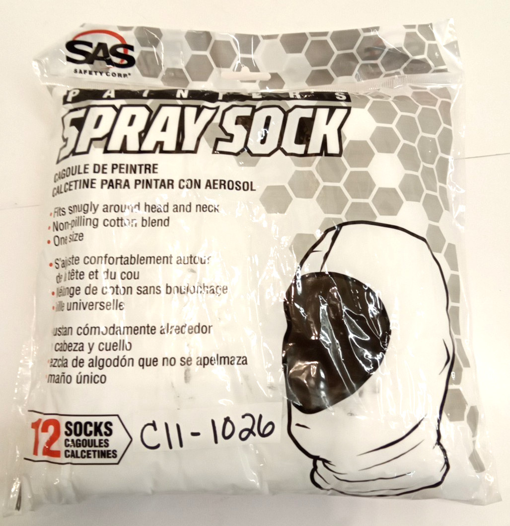 SAS Safety 6810-B Painter’s Spray Sock Cotton Blend One Size Fits All 12pk