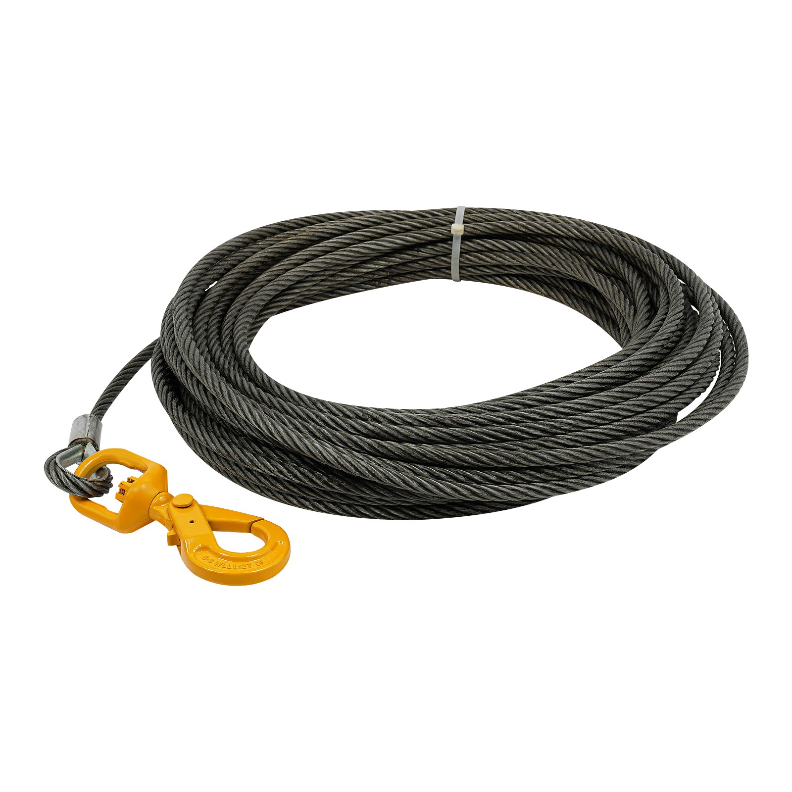 7/16in*100FT Steel Winch Cable Wire Rope Swivel Self-locking Hook 2469.18 lbs