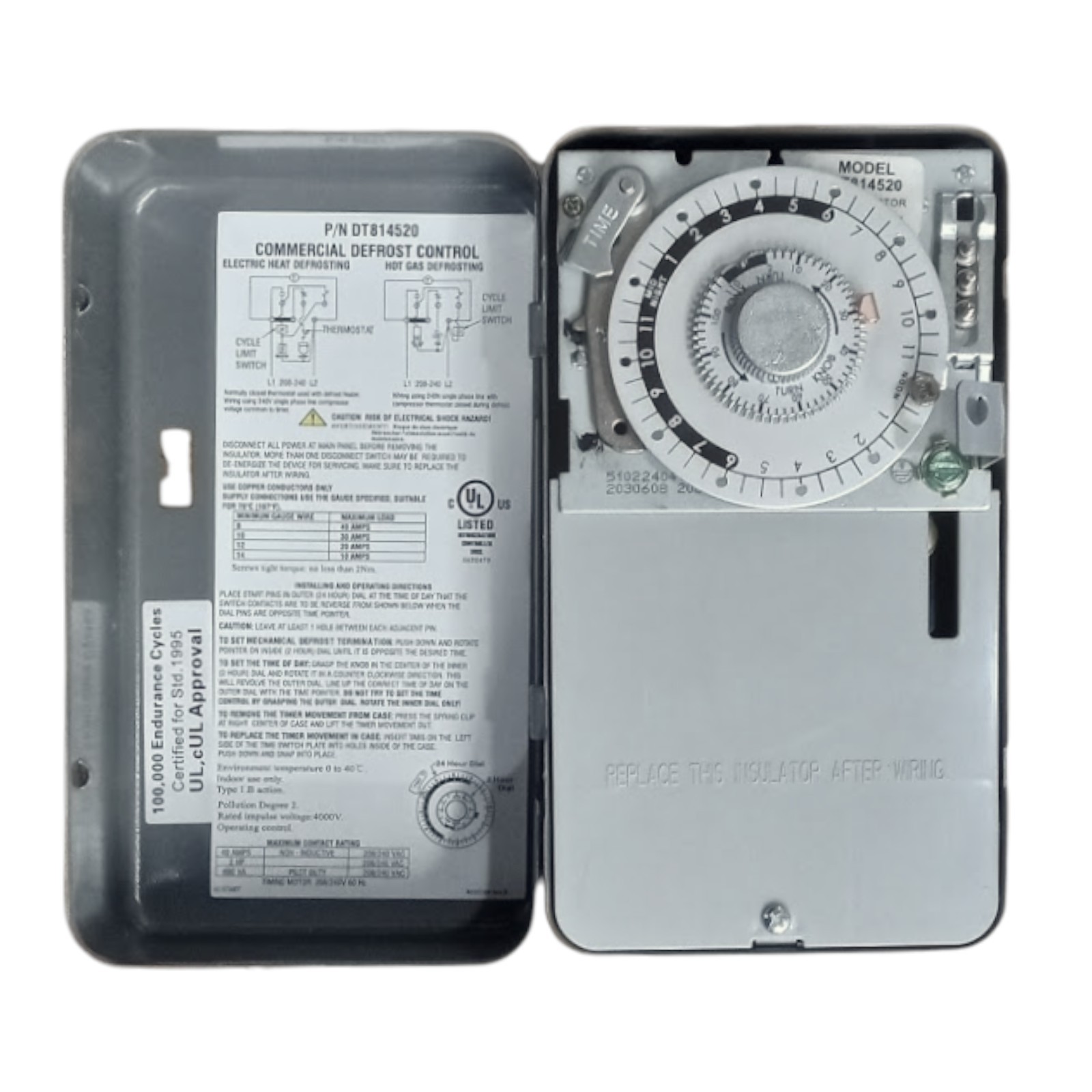 DT8145-20 Commercial Refrigeration Defrost Timer for Paragon 8145-20 240V