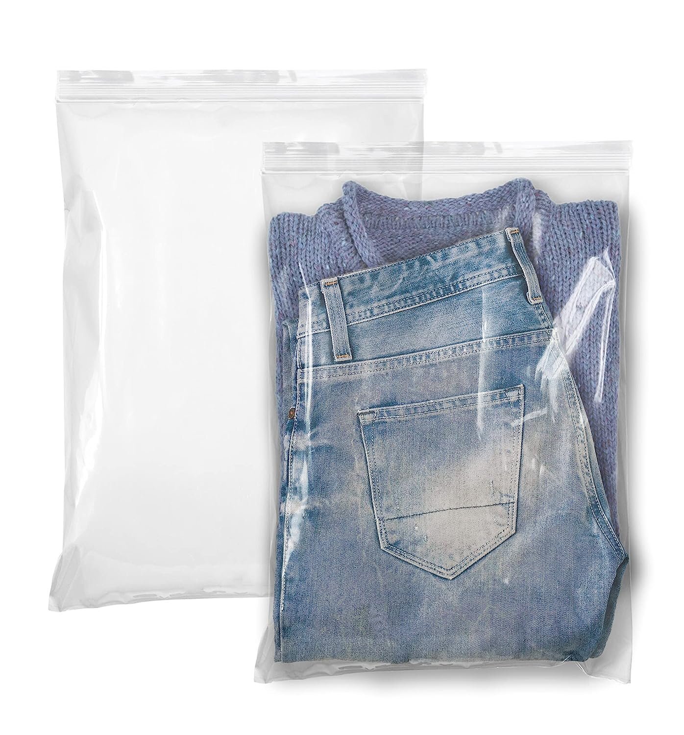 250 Zip Lock Bags Clear 13 x 18 Heavy Duty Seal Top