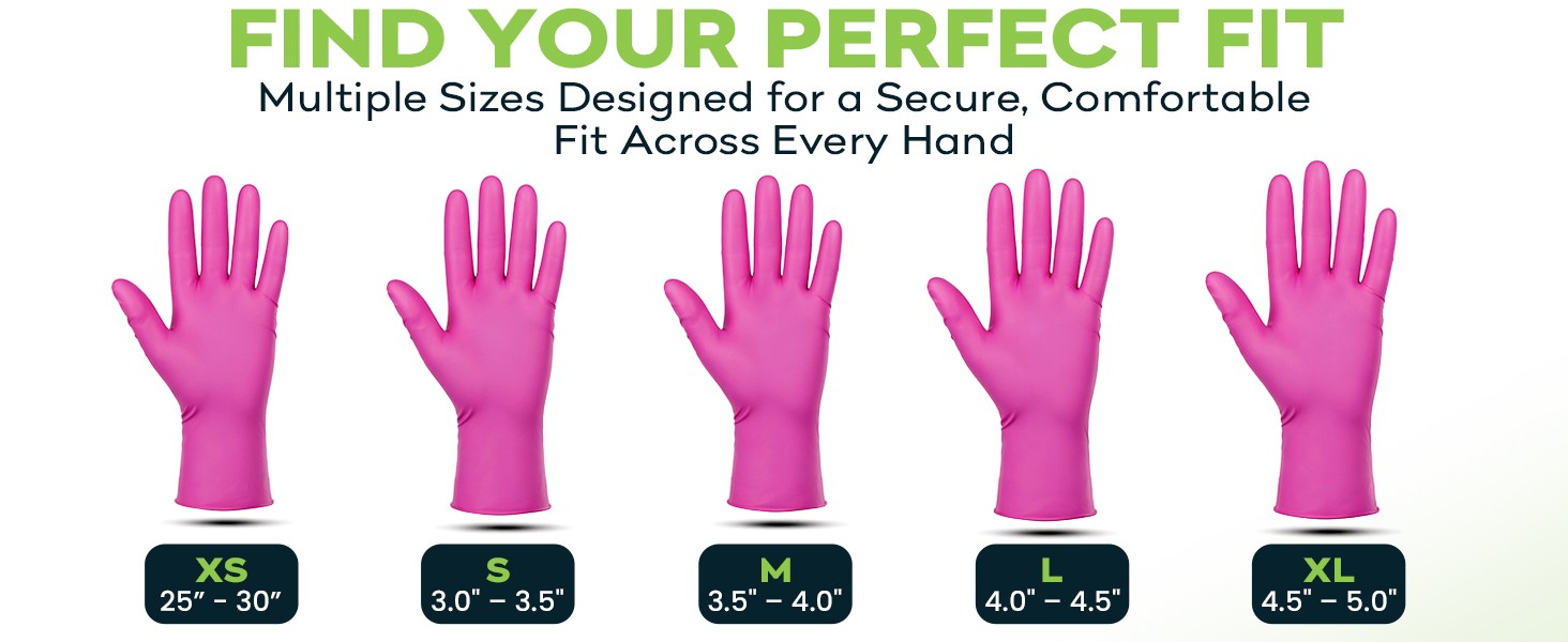 Fuchsia Hot Pink Nitrile Disposable Gloves -3 Mil Medical Exam Nitrile Gloves