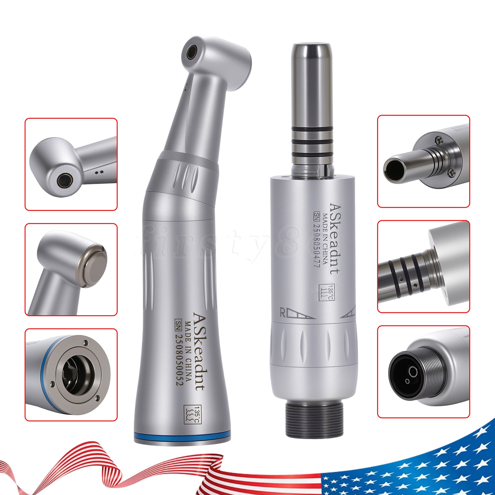 Dental Slow Low Speed Handpiece Push Contra Angle/Air Motor NSK Style 2/4 Holes