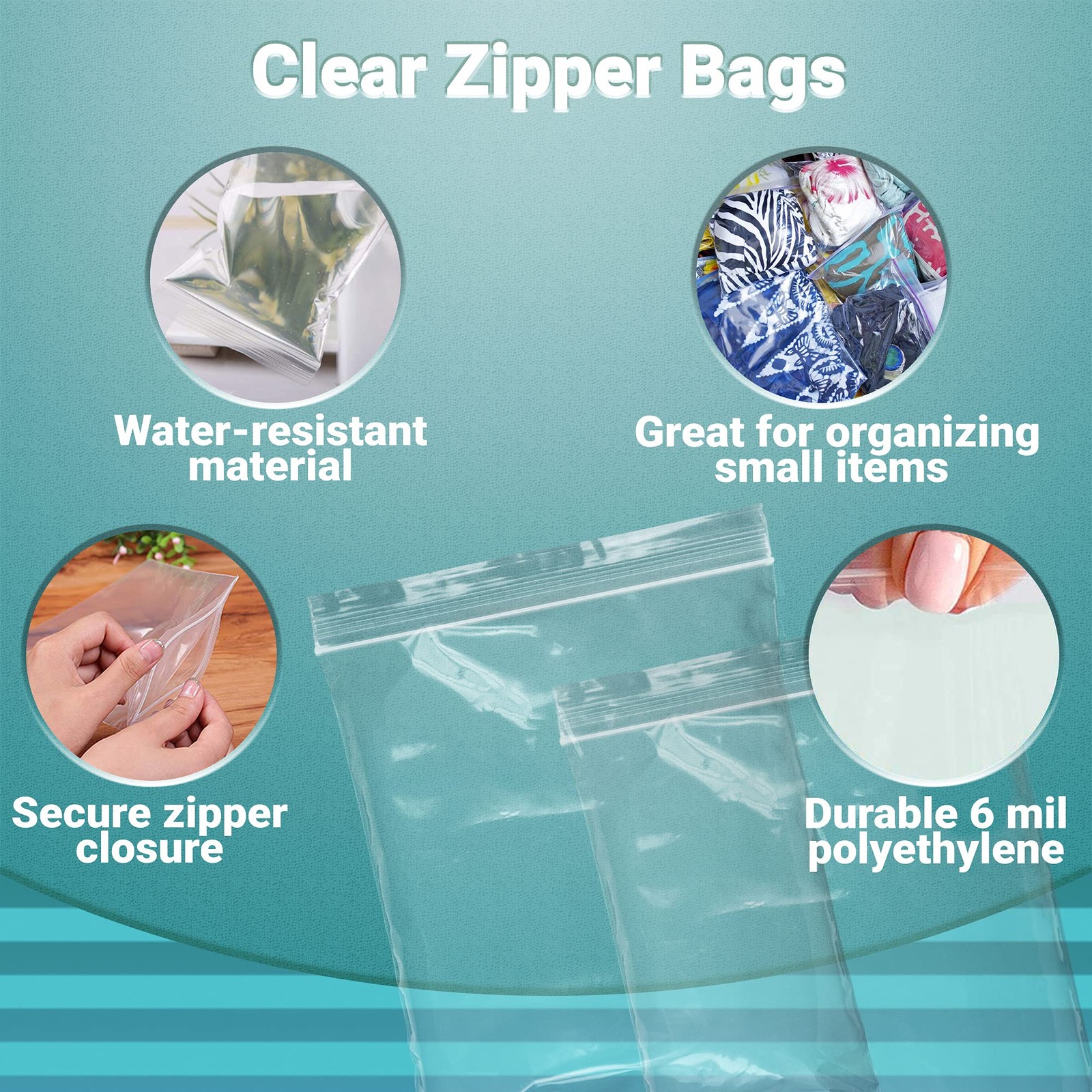 500 Zip Lock Bags Clear 12 x 15 Heavy Duty Seal Top