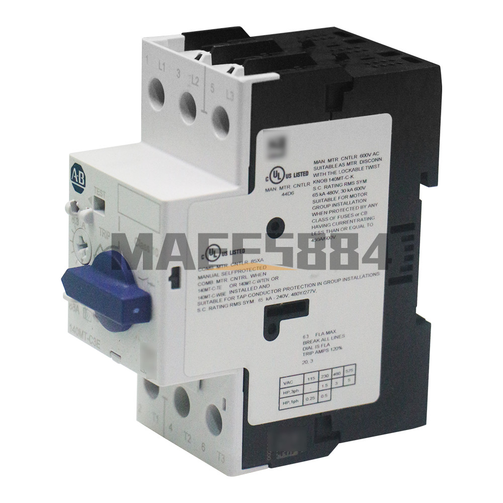 Allen Bradley 140MT-C3E-B63 C Frame, 4 – 6.3A,Motor Protection Circuit Breaker