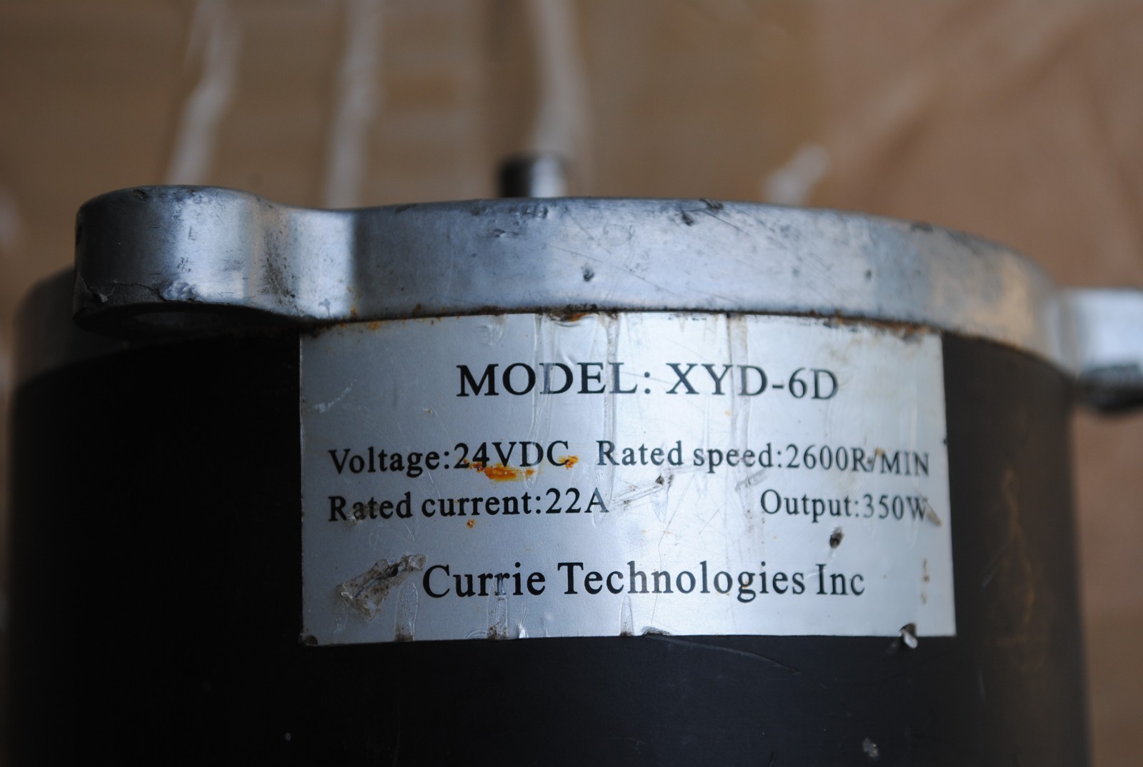 Currie Electro Drive XYD-6D 24VDC 22A CNC 2600 Rpm 350 Watt Router Motor Encoder