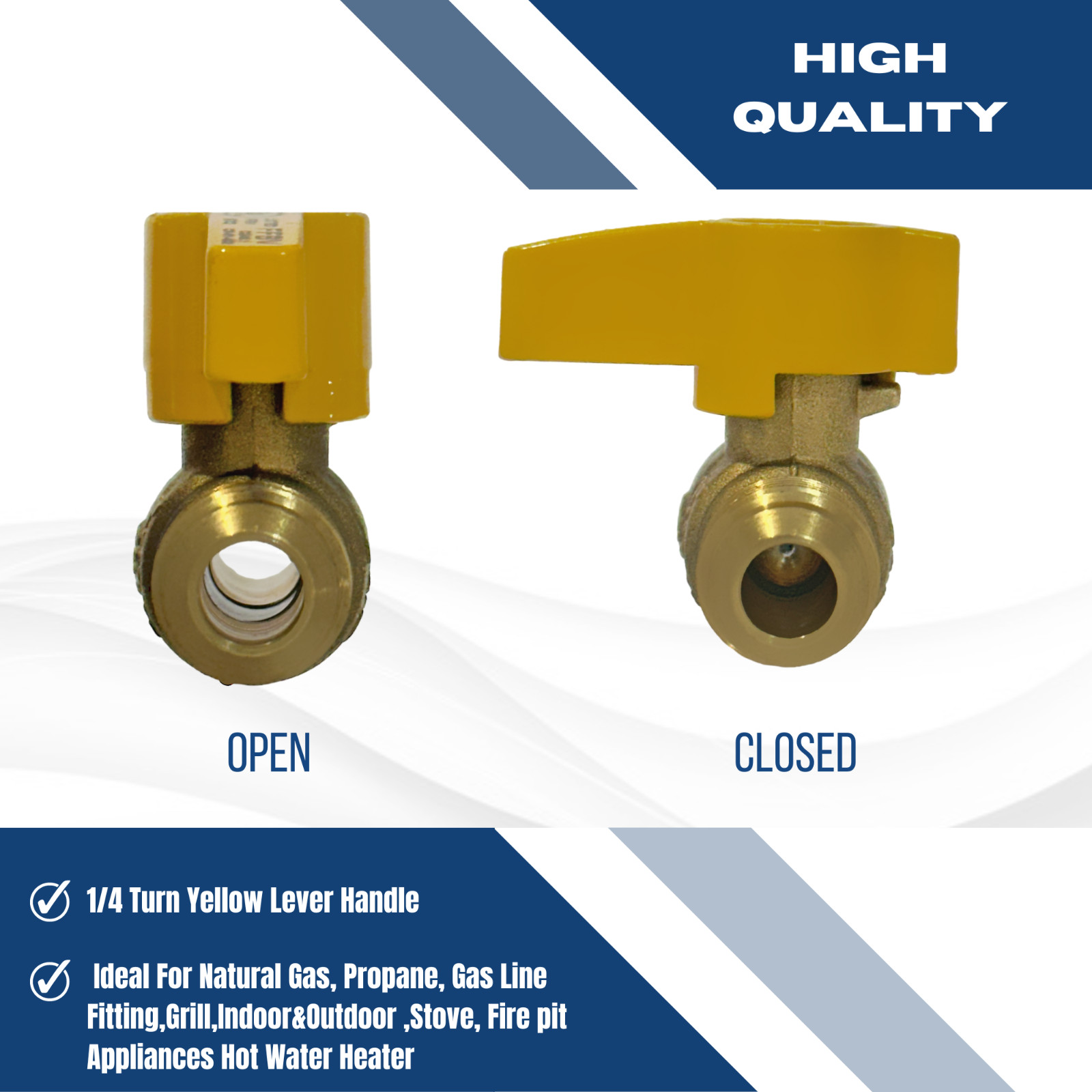 1) 3/8″ FLARE X 3/8″ FLARE GAS VALVE, PROPANE, NATURAL GAS, CSA APPROVED