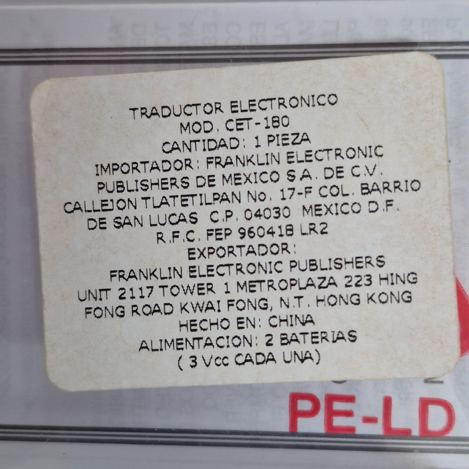 Franklin CST-180 Speaking Spanish English Communicator Translator Sealed