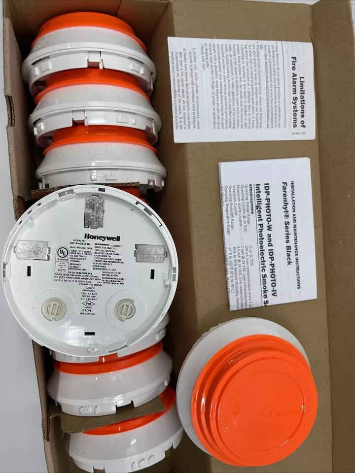 New Set Of 5 Honeywell IDP-PHOTO-W Intelligent Photoelectric Smoke Detector