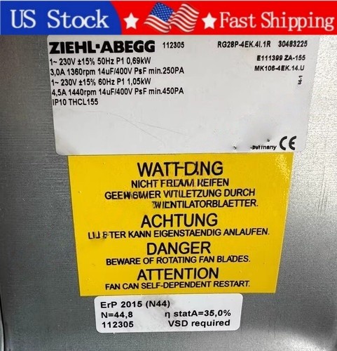 1PCS Brand New ZIEHL-ABEGG RG28P-4EK.4l.1R Centrifugal Fan Fast delivery