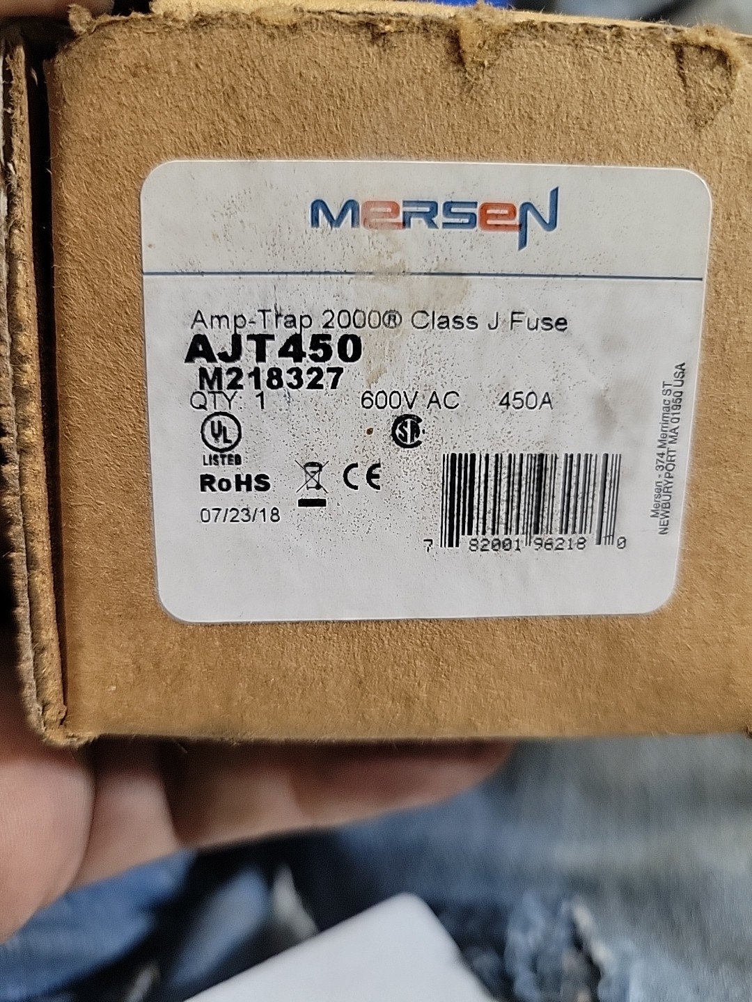 Mersen AJT450 AJT450N 450Amp (450A) AJT 600V Time-Delay Fuse (Pack of 1)