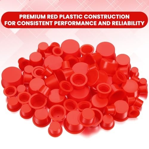 Novabright 850 Pc Red Plastic Caps and Plugs for Automotive Industrial Use