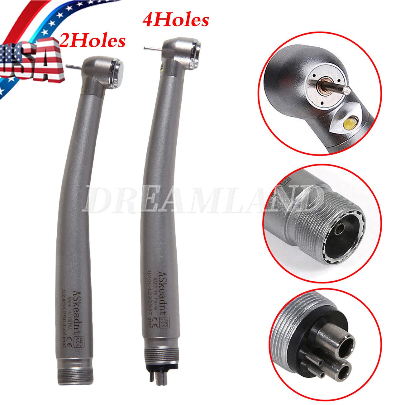 Estilo NSK Dental LUZ LED Pieza de mano de alta velocidad 2/4 Hoyo 3 rociar
