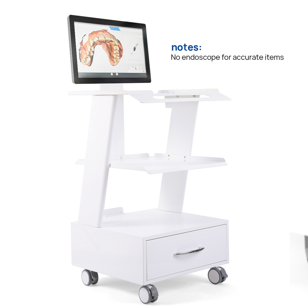 Medical Dental Lab Trolley Cart Intraoral Scanner Mobile Cart Clinic Laptop Rack