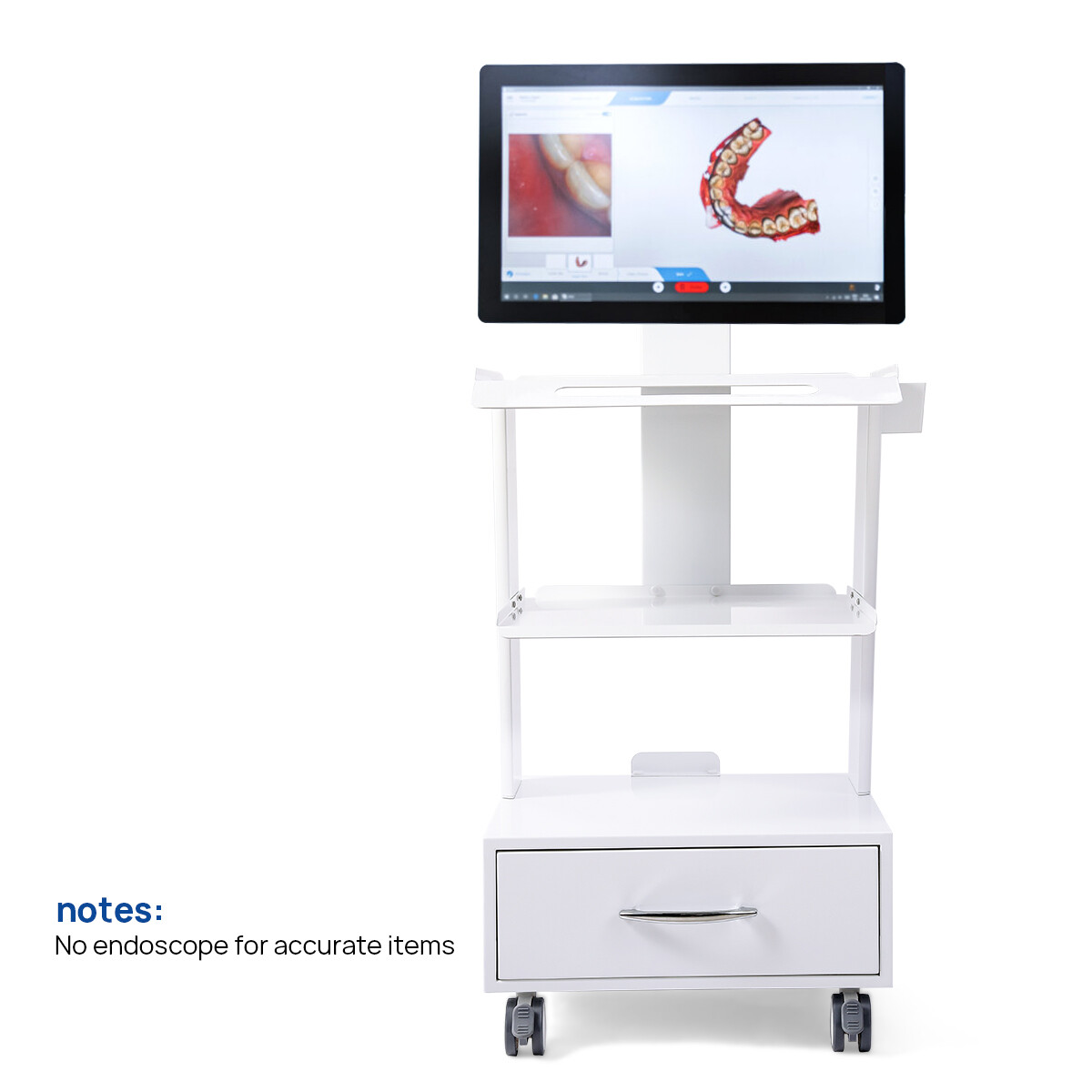 Medical Dental Lab Trolley Cart Intraoral Scanner Mobile Cart Clinic Laptop Rack