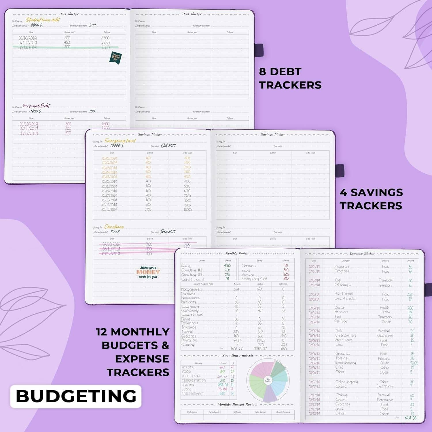 GoGirl Pro Vertical Hourly Weekly Planner Purple Undated Planner