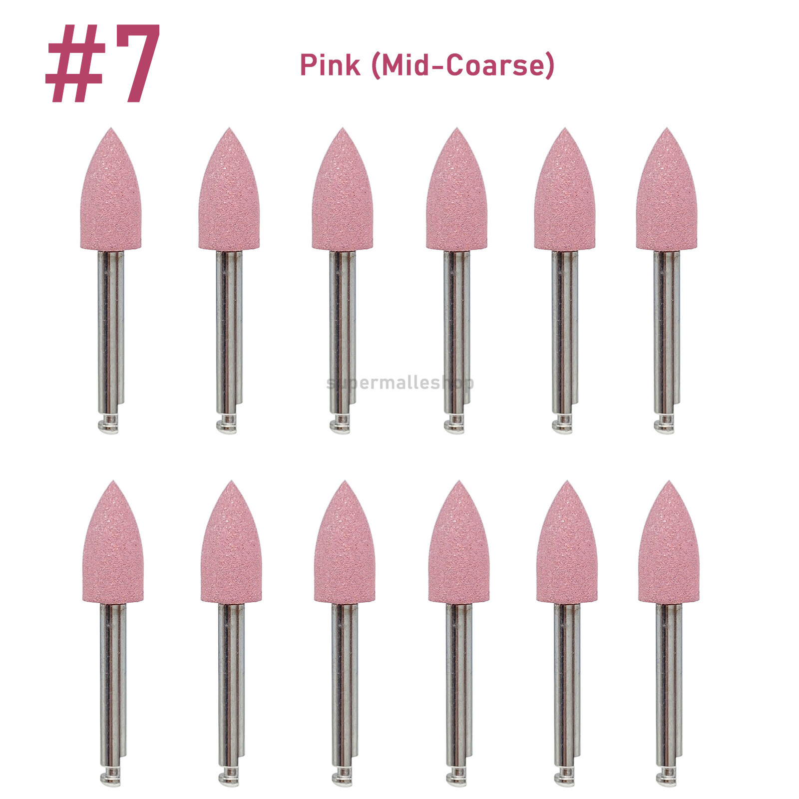 12X Dental Composite Polishing Burs Kit RA Silicone Polisher 2.35mm Contra Angle