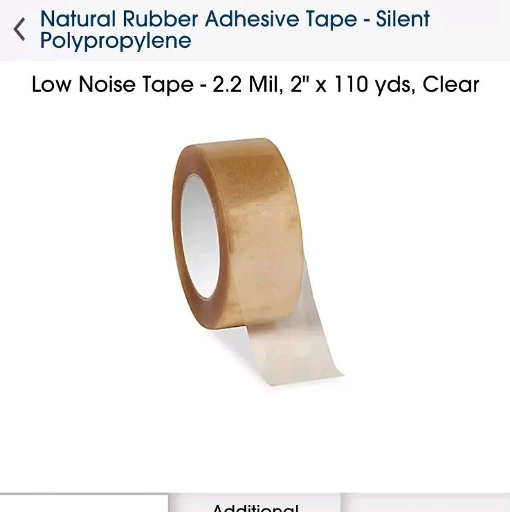 12 ULINE Low Noise Tape – 2.2 Mil, 2″ x 110 yds, Clear S-7583