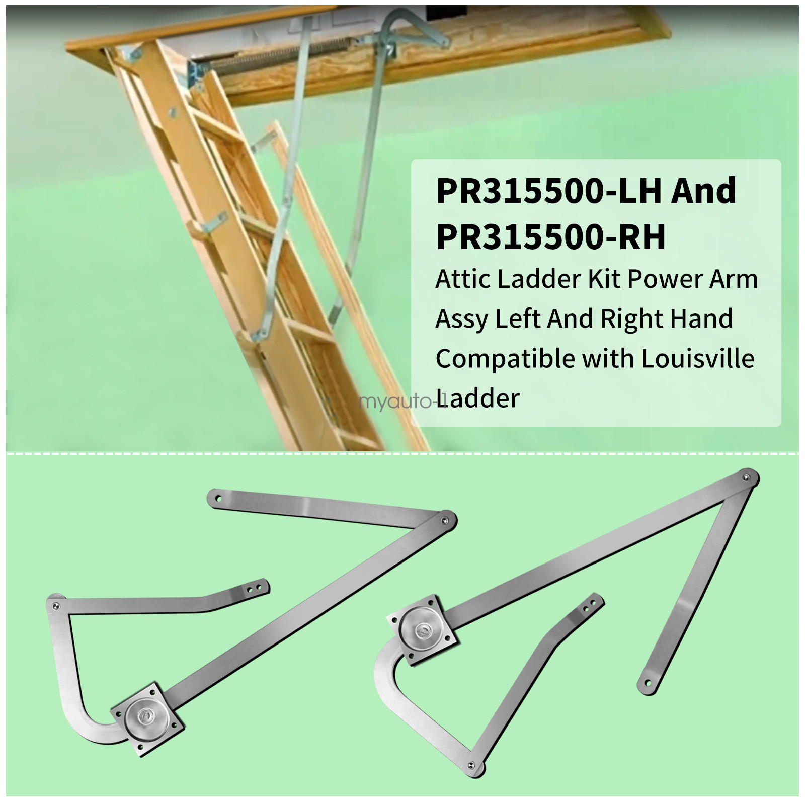 Left & Right Attic Ladder Kit Power Arm Assy Fits Louisville Ladder PR315500