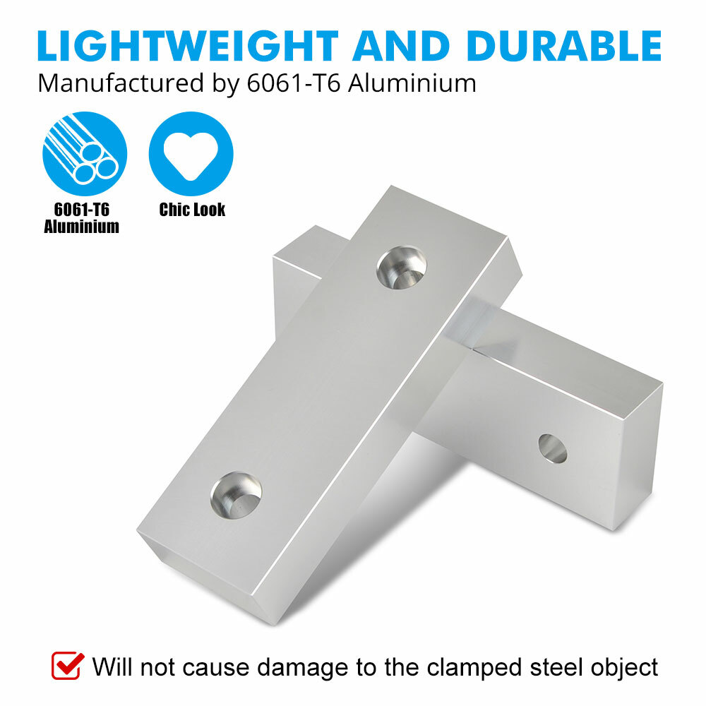 10 Packs (20pcs) 6 x 2 x 1″ Standard Aluminum Soft Jaws Set Fits Kurt 6″ Vises