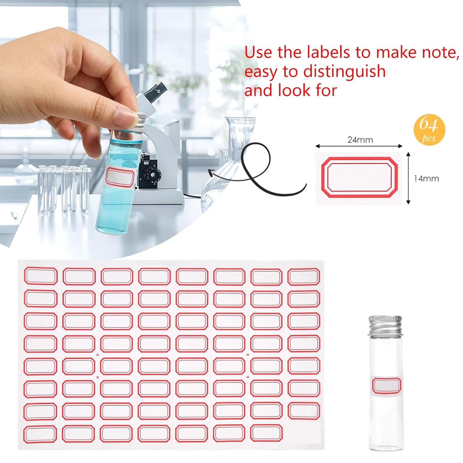 20ml Glass Vials with Screw Caps and Plastic Stoppers, Small 20ml, Clear