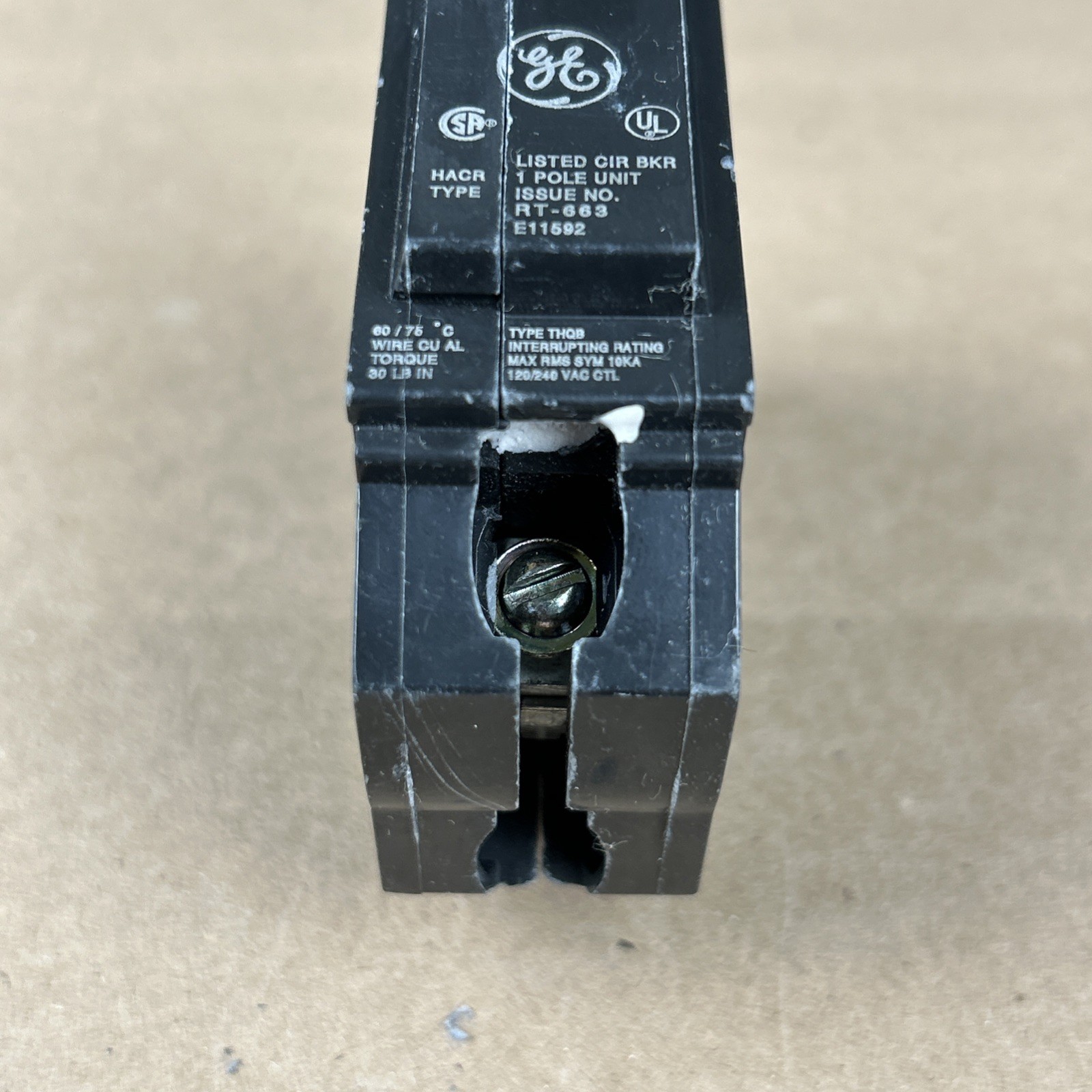 GE THQB1130, 30 Amp, 120 Volt, 1 Pole, Bolt On, Circuit Breaker