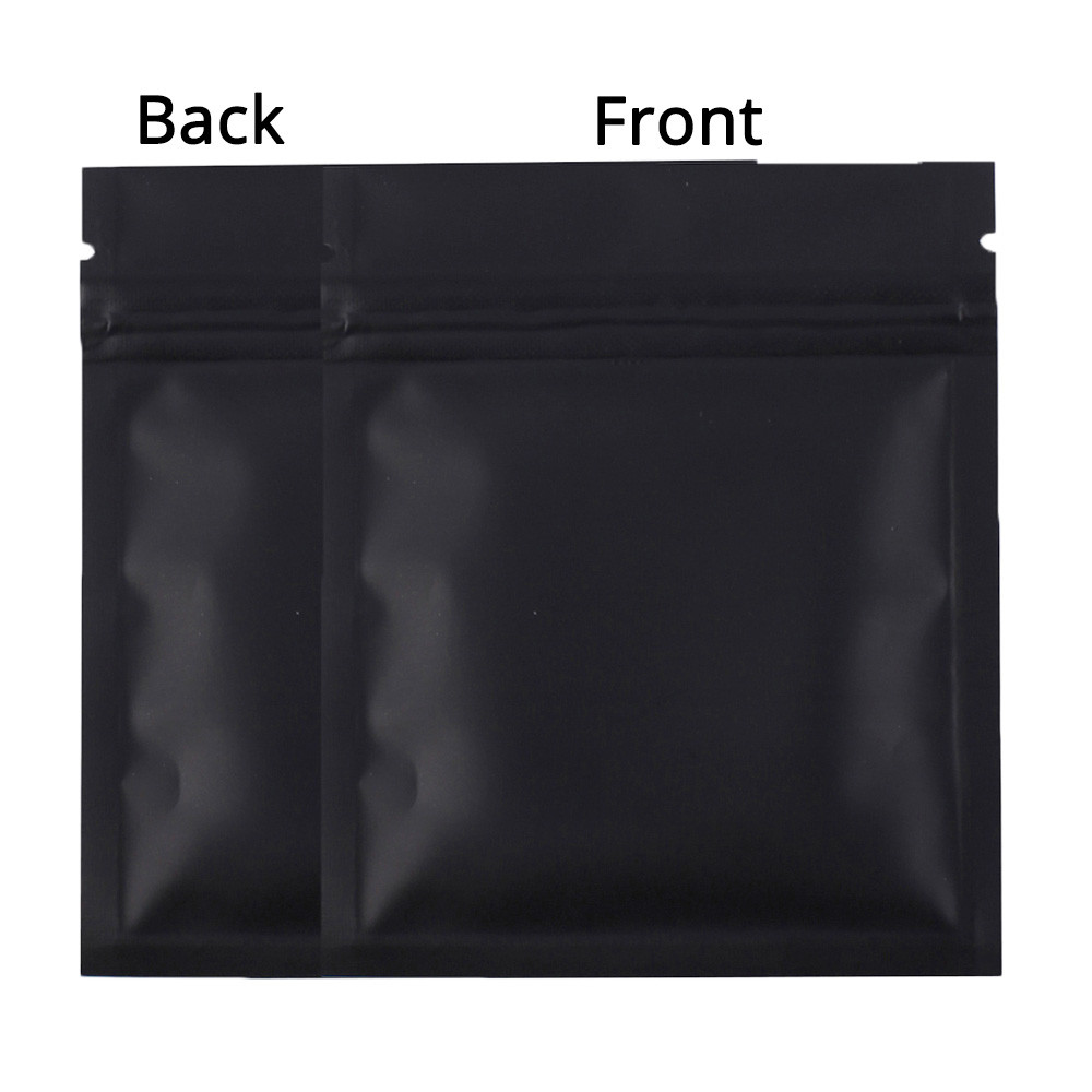 Multiple Sizes Double-Sided Matte Black Foil Mylar Flat Zip Lock Pouch Bag B01