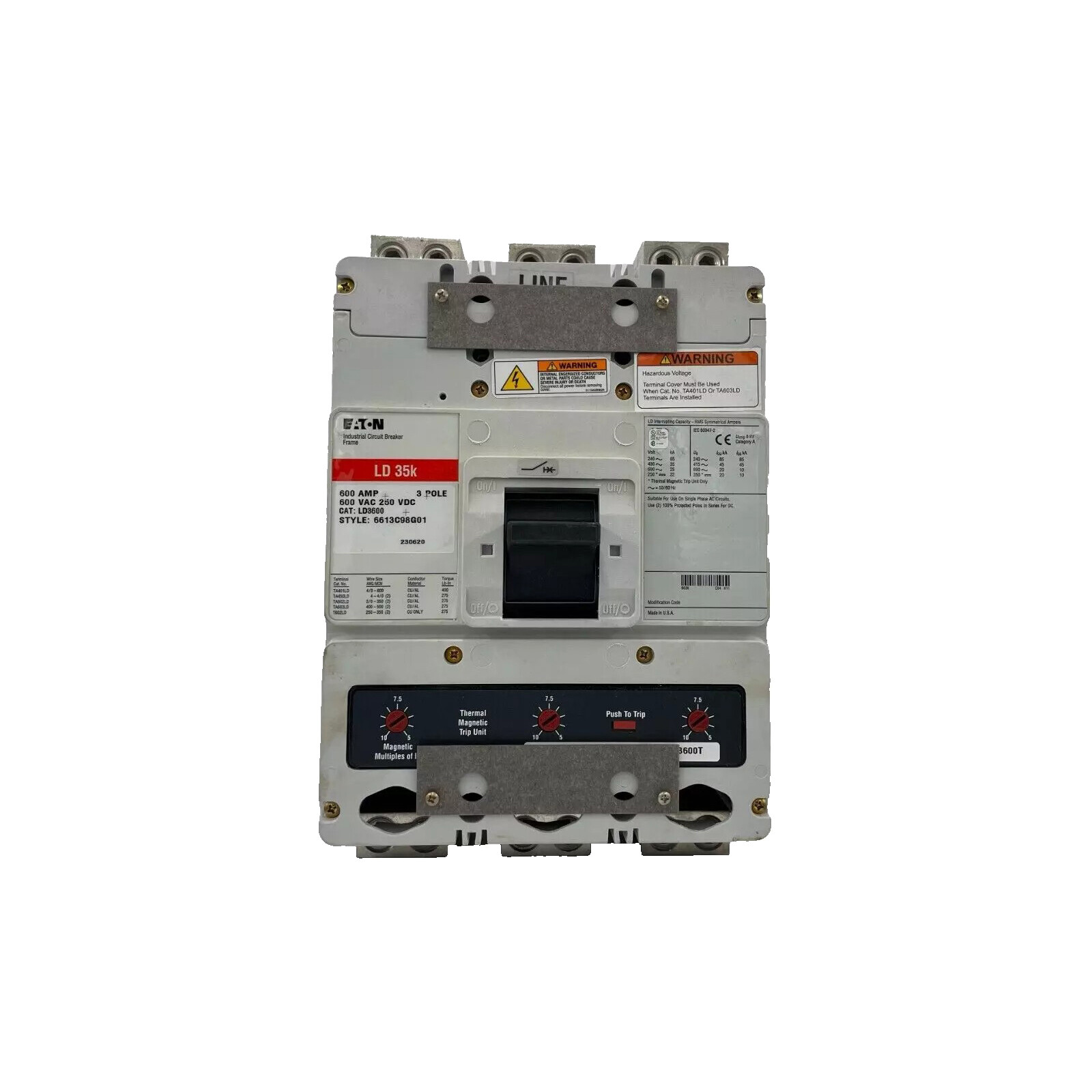 NIB – Eaton – LD3600 – Series C Molded Case Circuit Breaker