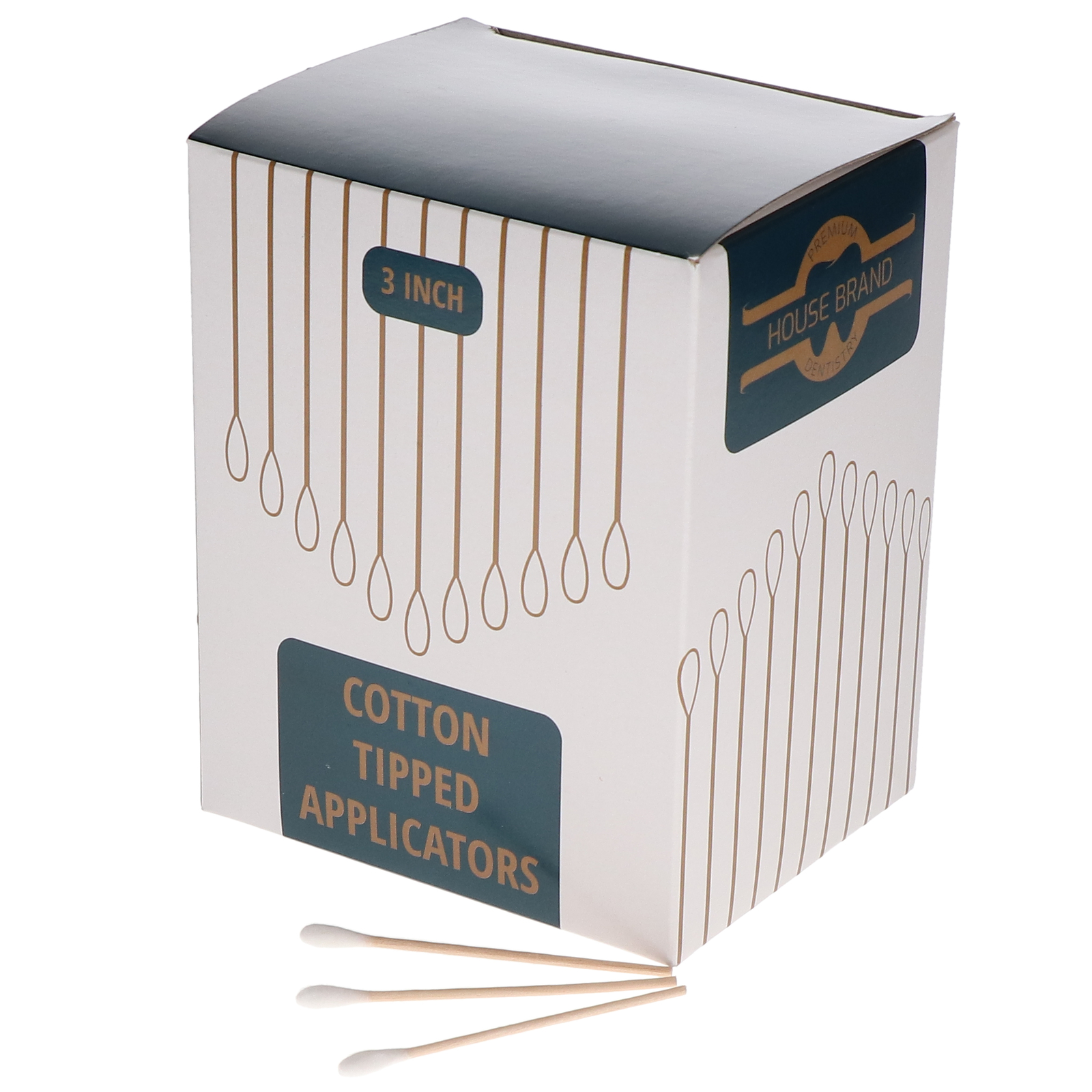 House Brand Dentistry 100420 Cotton Tipped Dental Applicators 3″ 1000/Bx