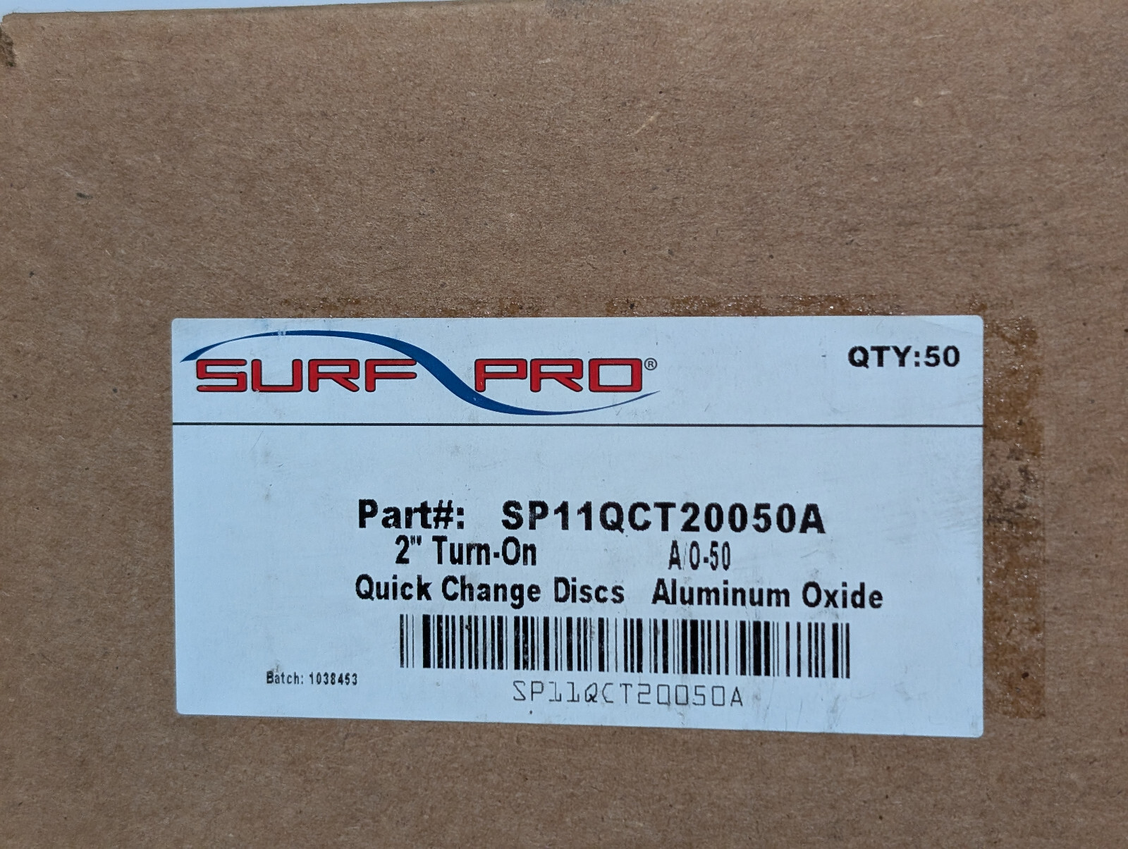 Surf Pro SP11QCT20050A Quick Change Discs, 2″ Turn-On, Aluminum Oxide, 50 Ct Box