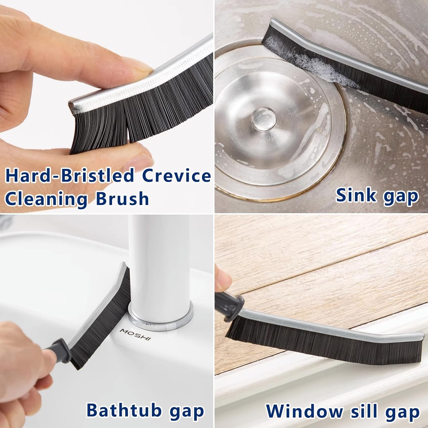 10-Piece Gap Cleaning Brush Set for Small Spaces, Hard Bristle Cleaning Tools fo