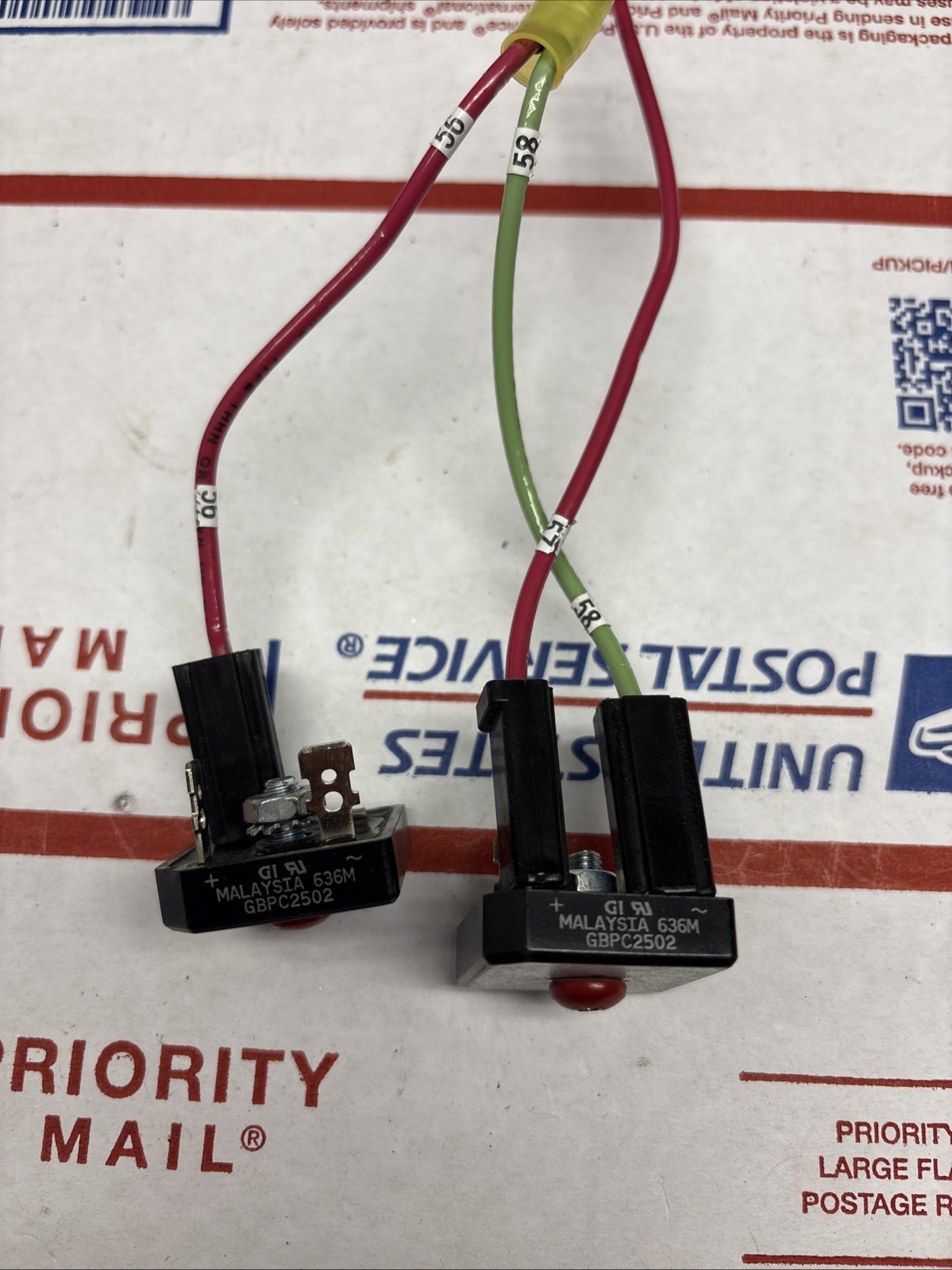 Lot Of 2 GBPC2502 Bridge Rectifier 3 Pole Malaysia 636M + Cable + Connectors