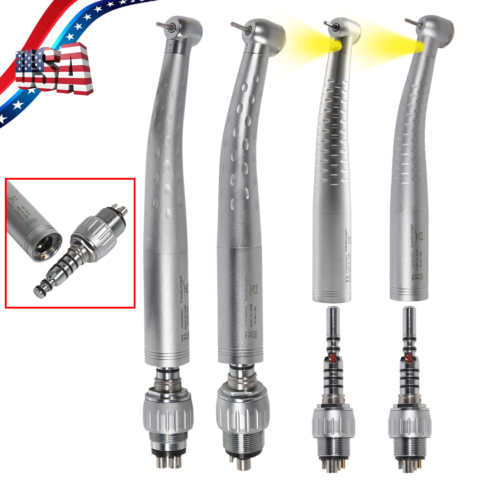 KAVO Style Dental Fiber Optic LED High Speed Handpiece / Quick Coupler 4/6 Holes